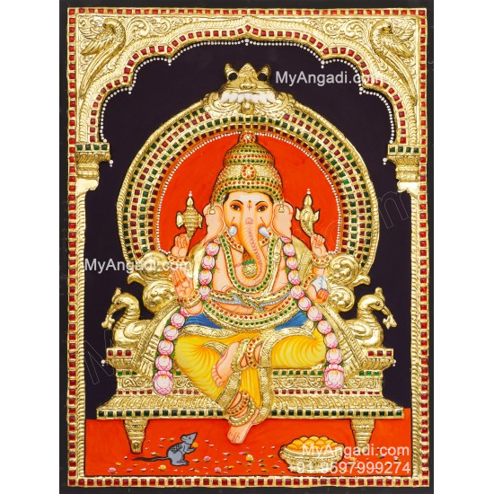 Ganesha 3D Tanjore Painting