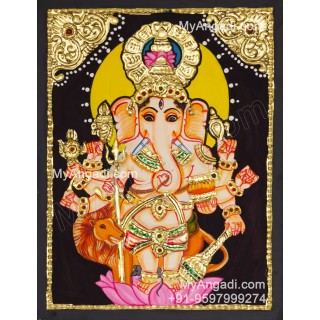 Kan Drishti Ganesha Tanjore Painting