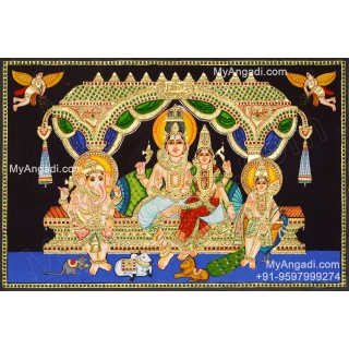 Shivan Family Tanjore Painting