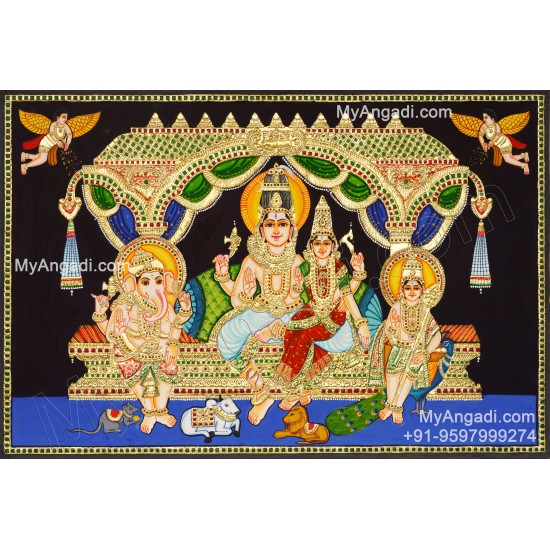 Shivan Family Tanjore Painting