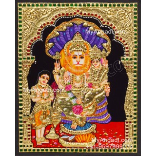 Lakshmi Narasimhar With Prahaladhan Tanjore Painting
