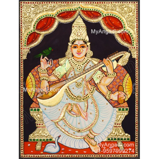 Saraswathi Tanjore Painting