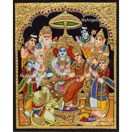 Ramar Pattabhishekam Tanjore Painting