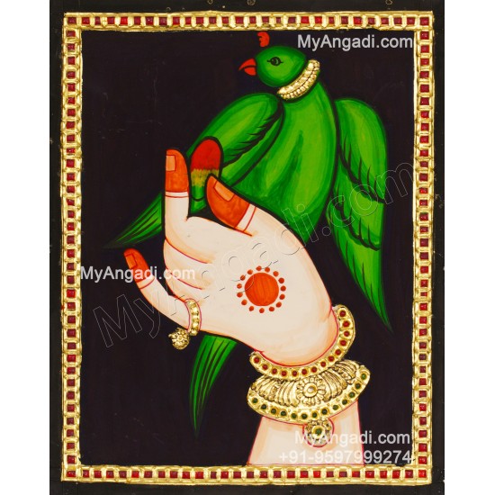 Parrot Tanjore Painting