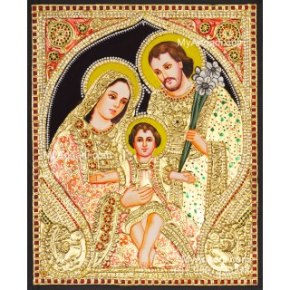 Mary Joseph Jesus Tanjore Painting