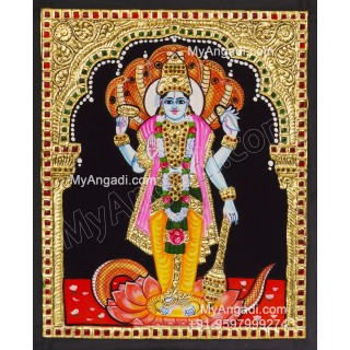 Perumal Tanjore Painting, Vishnu Tanjore Painting