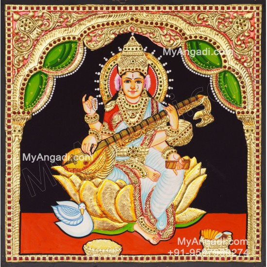 Saraswathi Tanjore Painting