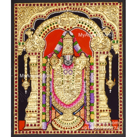 Perumal Tanjore Painting, Vishnu Tanjore Painting