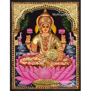 Gajalakshmi 3d Tanjore Painting