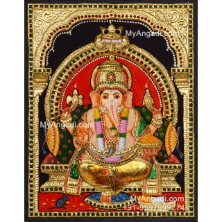 Ganesha 3d Tanjore Painting