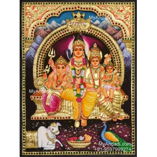 Siva Family 3D Tanjore Painting