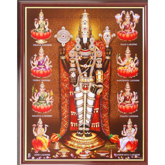 Lord  Perumal with Ashtalakshmi Photo Frame Big