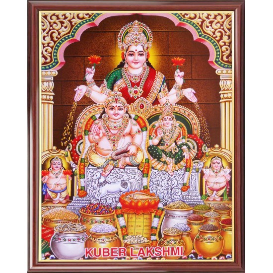 Lord  Lakshmi Kuberar Photo Frame Big