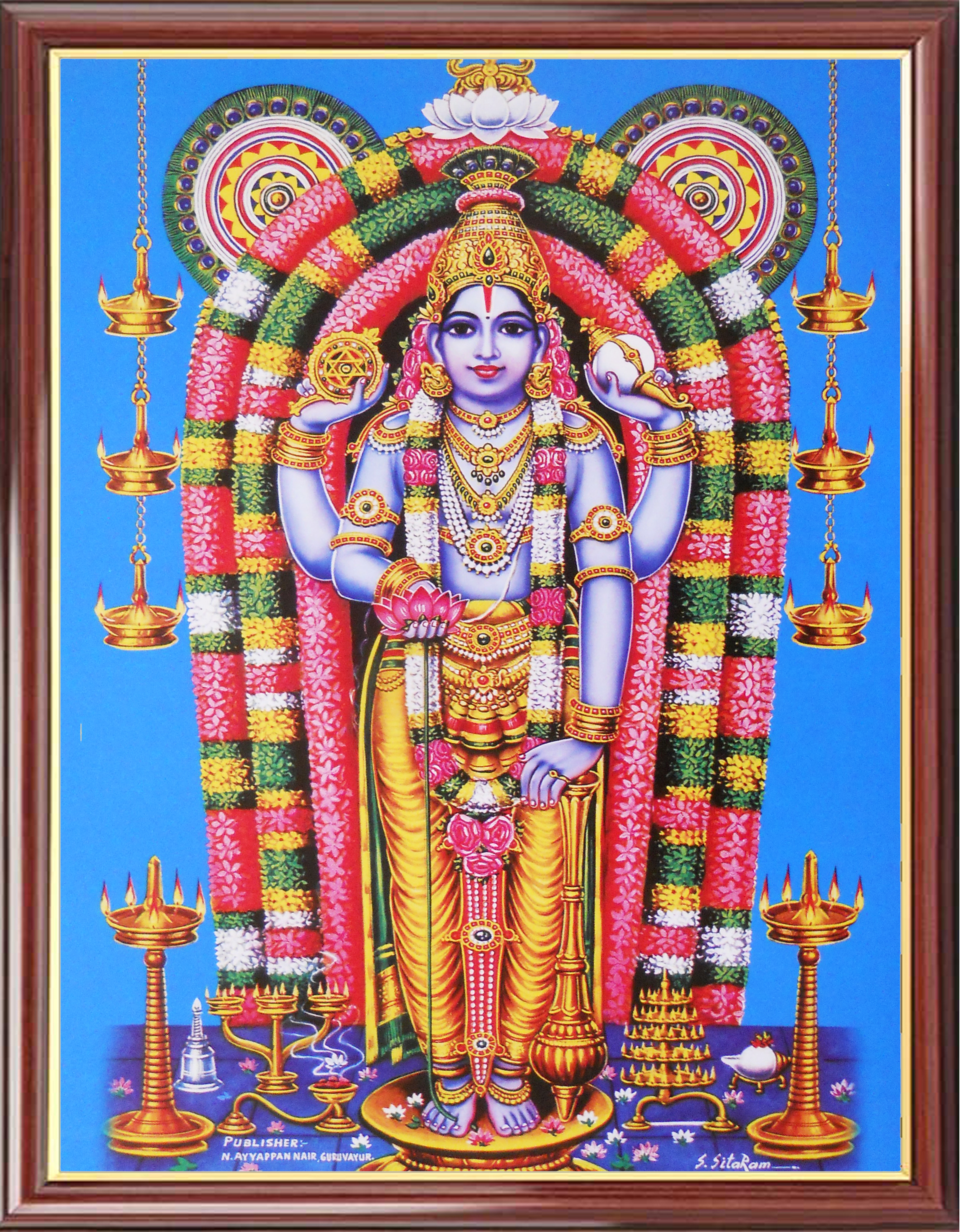 Lord Guruvayur Krishna Photo Frame Big