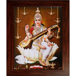 Lord Saraswathi Photo Wooden Photo Frame