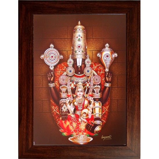 Lord Venkatachalapathi Wooden Photo Frame