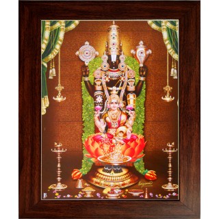 Lord  Thirupathi Balaji with Lakshmi Face Wooden Photo Frame