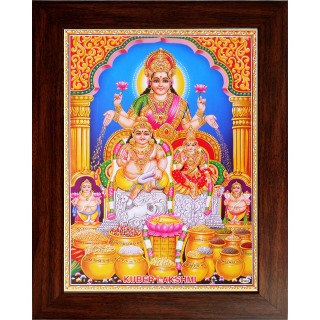 Lord Lakshmi Kuberar Wooden Photo Frame