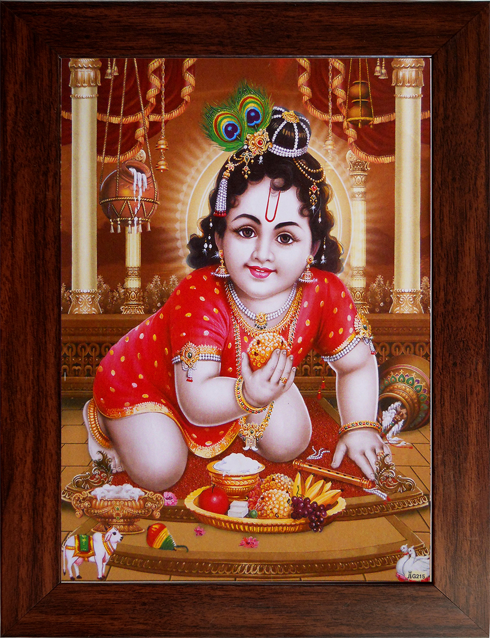 Lord Baby Krishna Wooden Photo Frame