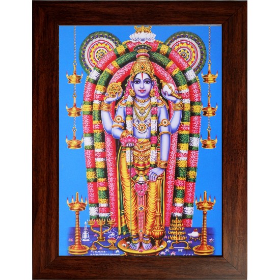 Lord Guruvayur Krishna Wooden Photo Frame