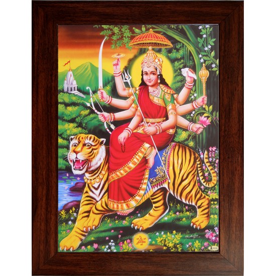 Lord  Durga Wooden Photo Frame