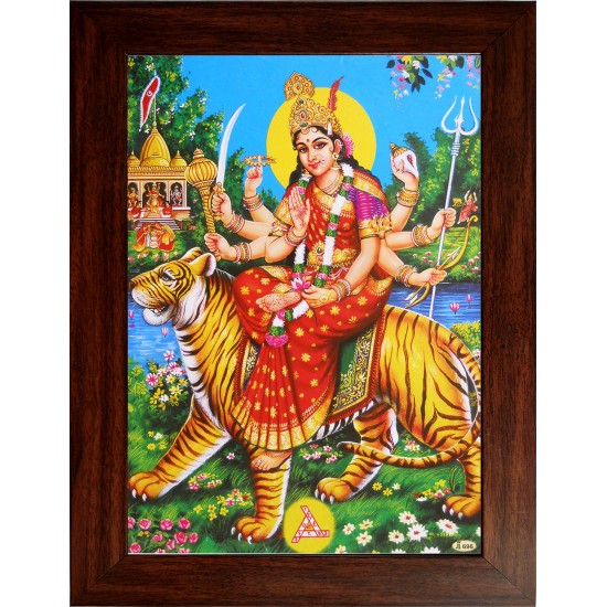 Lord  Durga Wooden Photo Frame