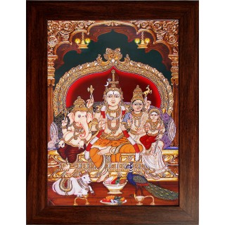 Lord  Shiva Family Wooden Photo Frame