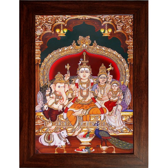 Lord  Shiva Family Wooden Photo Frame