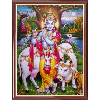 Krishna with Cow Photo Frame