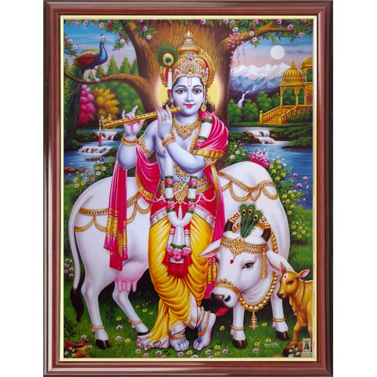 Krishna with Cow Photo Frame