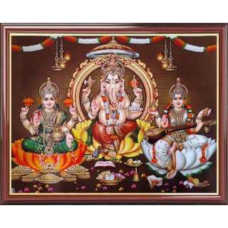 Lakshmi Ganesha Saraswathi Photo Frame