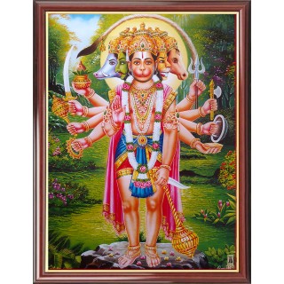 Pancha Muga Hanuman Photo Frame
