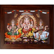 Lakshmi Ganesha Saraswathi Photo Frame