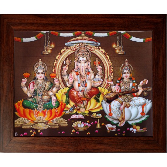 Lakshmi Ganesha Saraswathi Photo Frame