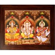 Saraswathi Lakshmi Ganesha Photo Frame