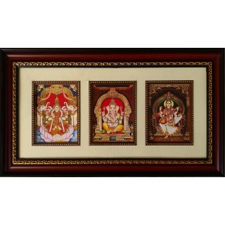 Lakshmi Ganesha Sarawathi Photo Frame