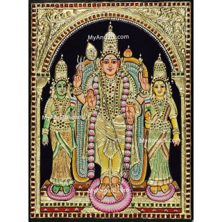 Murugan Valli Deivanai Tanjore Painting