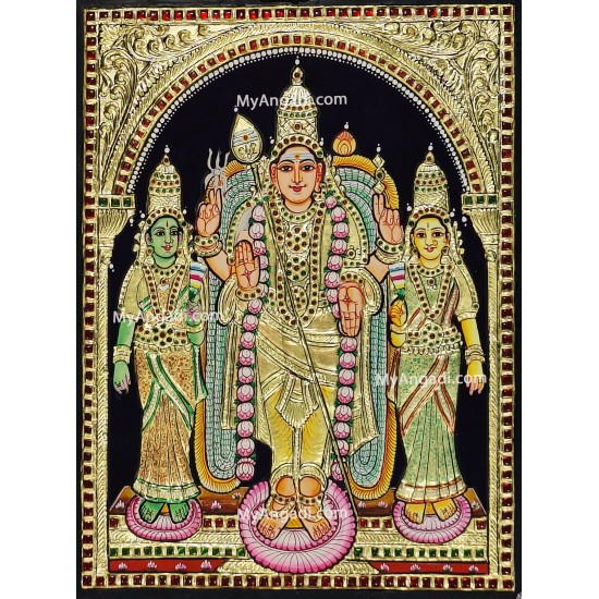 Murugan Valli Deivanai Tanjore Painting Murugan Valli Deivanai Tanjore Painting