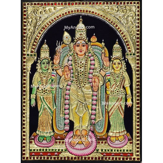 Murugan Valli Deivanai Tanjore Painting