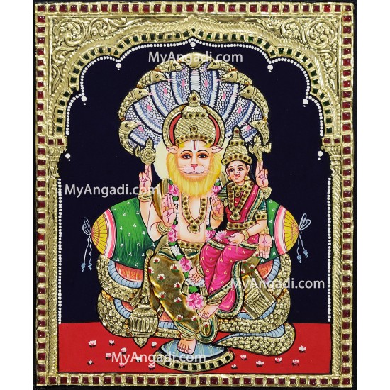 Narasimar Tanjore Painting, Lakshmi Narasimhar Tanjore Painting