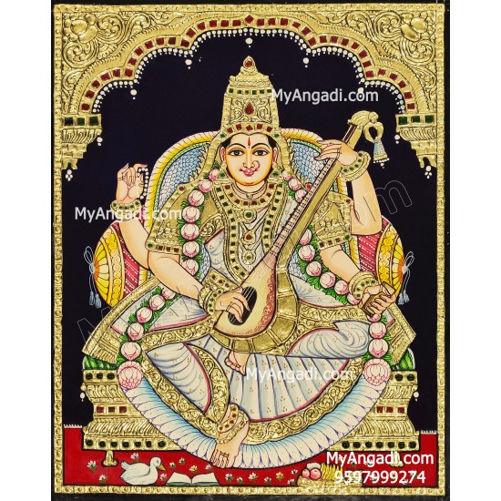 Saraswathi Tanjore Painting Saraswathi Tanjore Painting