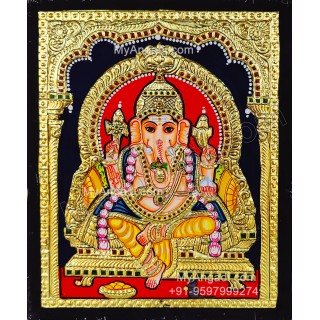 Ganesha Tanjore Painting, Ganesha Tanjore Painting