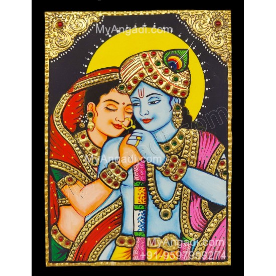 Radha Krishna Tanjore Painting, Krishna Tanjore Painting