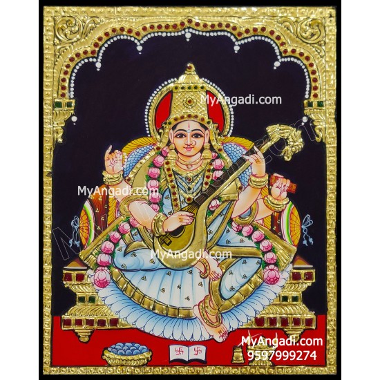 Saraswathi Tanjore Painting Saraswathi Tanjore Painting