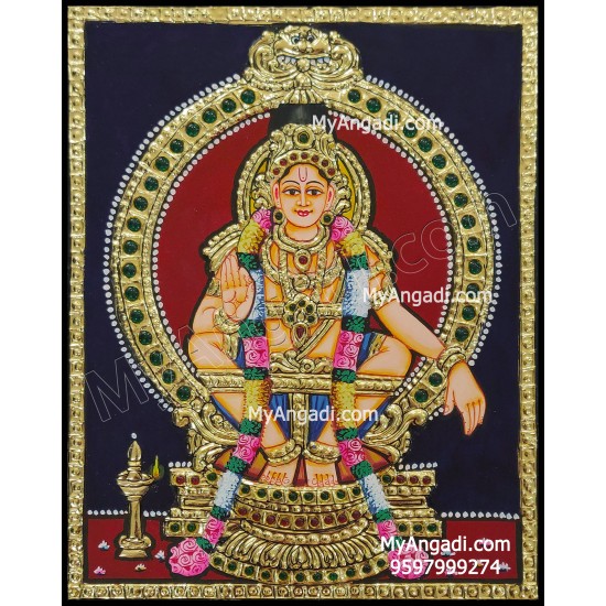 Aiyyappan Tanjore Painting, Iyyappan Tanjore Painting