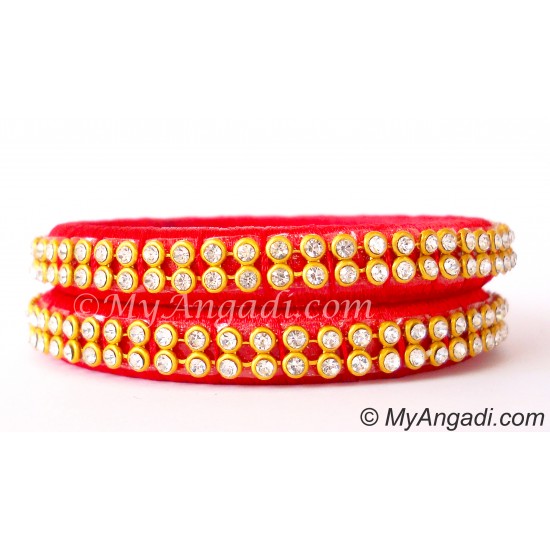 Red Colour Silk Thread Bangles-2 Set Red Colour Silk Thread Bangles-2 Set