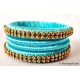 Turquoise Blue Colour Silk Thread Bangles-4 Set Turquoise Blue Colour Silk Thread Bangles-4 Set