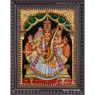 Saraswathi 3D Tanjore Painting