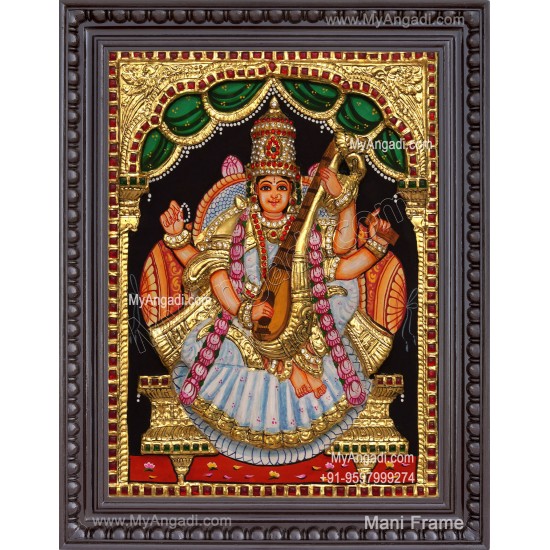 Saraswathi 3D Tanjore Painting