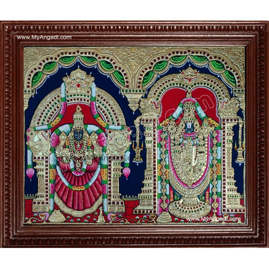 Venkatachalapathi and Alamelu Tanjore Painting Venkatachalapathi and Alamelu Tanjore Painting